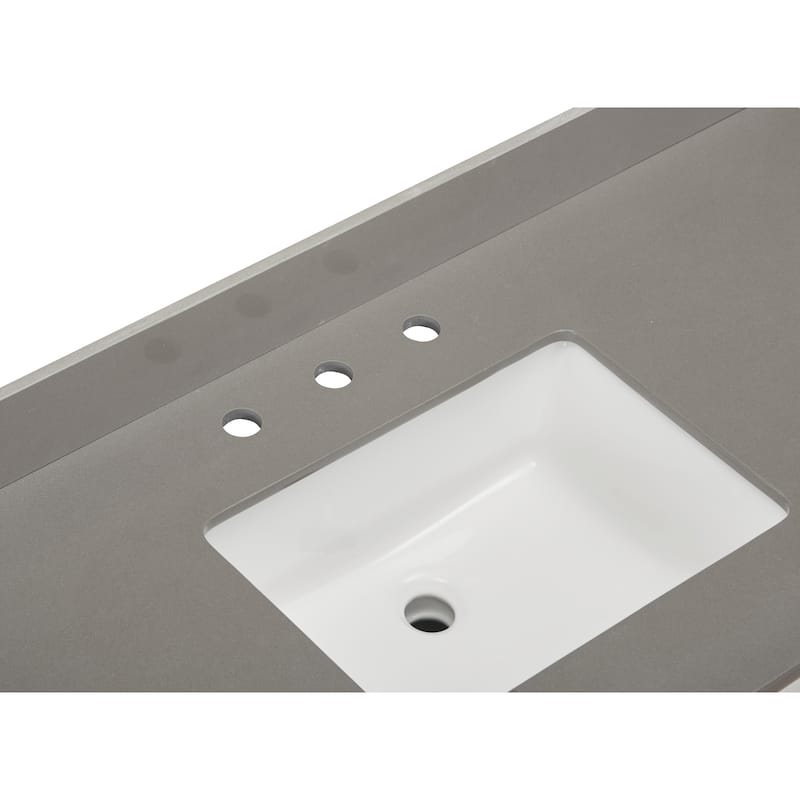 Altair Madrid Bathroom Vanity Countertop in Concrete Grey with White Sink without Vanity