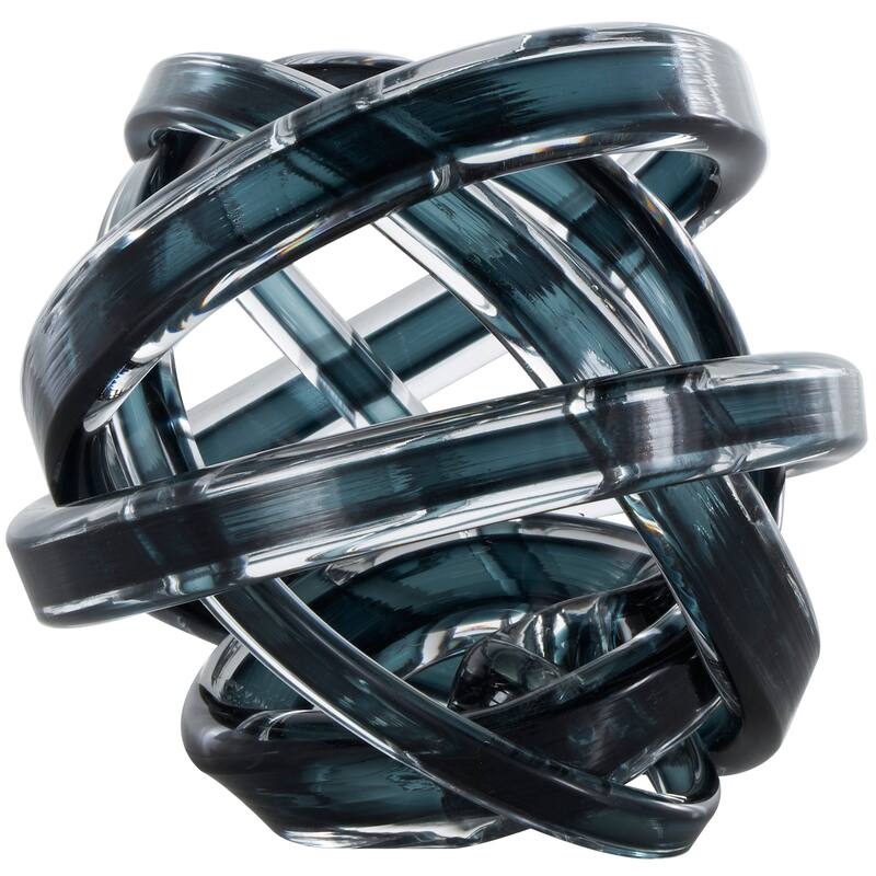 Pink, Dark Blue or White Glass Brushed Ombre Twisted Geometric Sculpture
