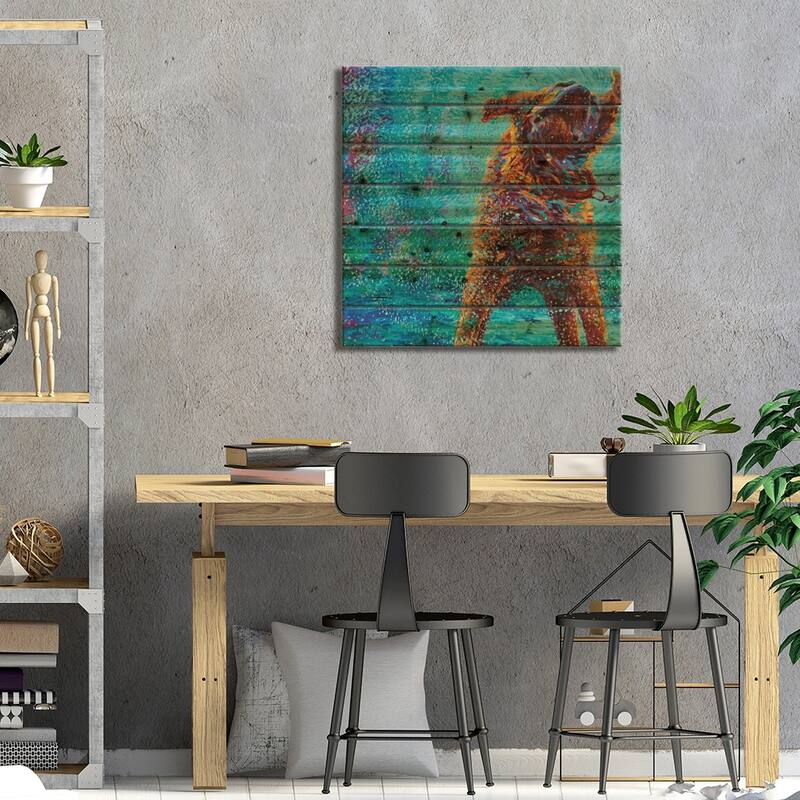 Underdog Blues Print On Wood by Iris Scott - Multi-Color