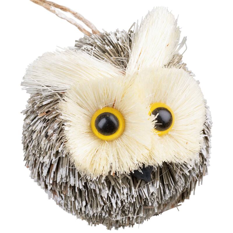 Woodland Critters Christmas Ornaments - 6" - Ivory and Brown - Set of 4