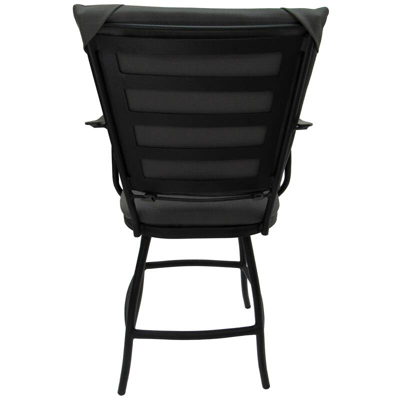 Swivel Counter 26" Bar Stool with a Padded Back - Jenna - Black Frame - 26 inch Seat