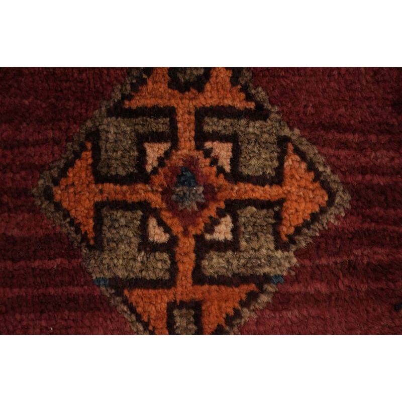 Hand Knotted Oriental 100% Wool Carpet Traditional Tribal Red Lori Area Rug - 9' 4'' X 4' 8''