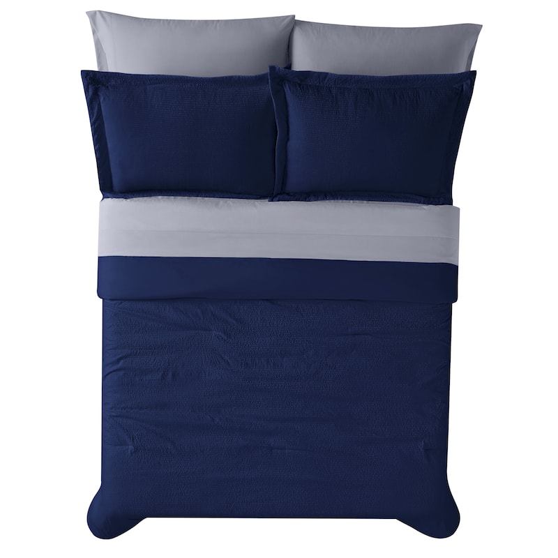 Truly Calm Antimicrobial Seersucker 7 Piece Bed in a Bag