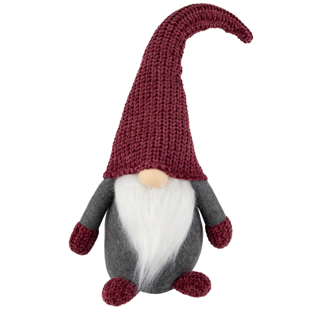 18" Purple and Gray Standing Gnome Christmas Decoration