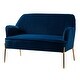 preview thumbnail 112 of 117, Barbara 43" Contemporary Velvet Loveseat Sofa with Goldtone Metal Legs by HULALA HOME