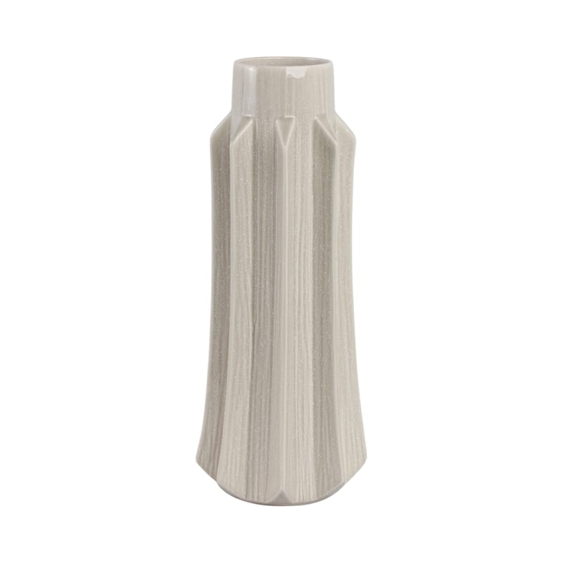 Ceramic Vase with Sculptural Swirl Design and Textured Detailing