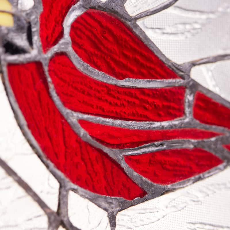 River of Goods 11"H Carol the Cardinal Stained Glass Window Panel - 11" x 0.25" x 11"