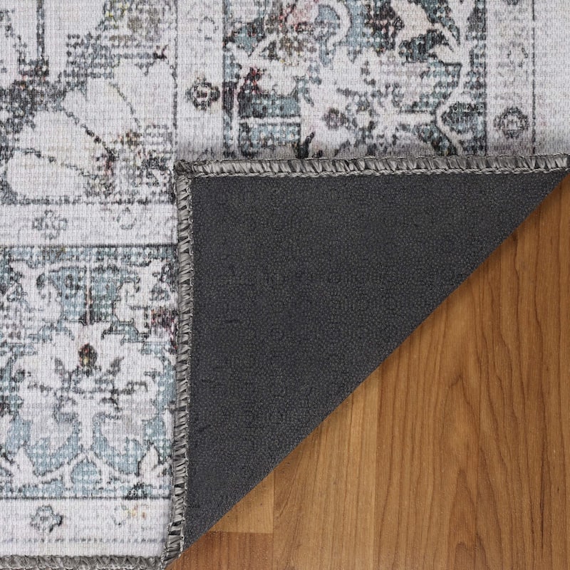 Superior Agra Floral Scroll Border Indoor Area Rug or Runner