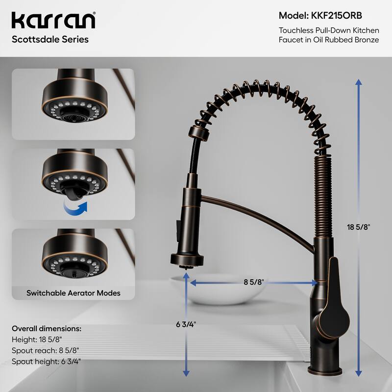 Karran Scottsdale Touchless Single-Handle Pull-Down Sprayer Kitchen Faucet