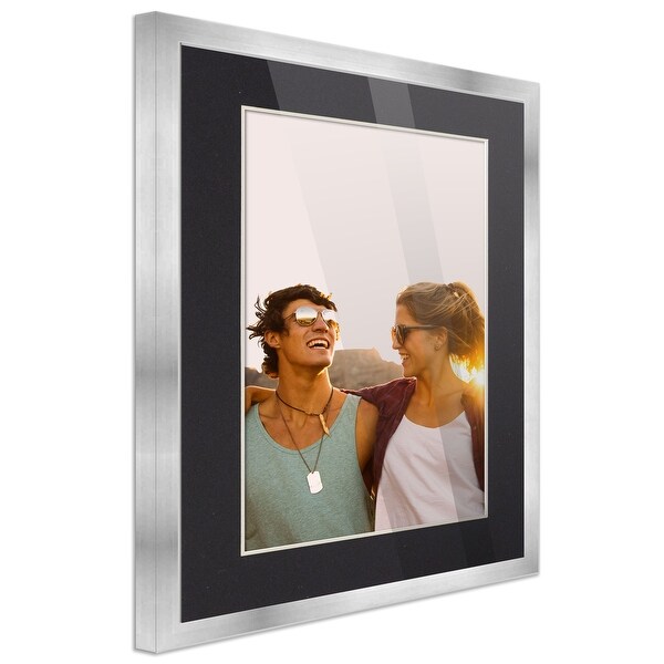 10x12 Silver Picture Frame with 7.5x9.5 Black Mat Opening for 8x10 Bed Bath Beyond 38021119