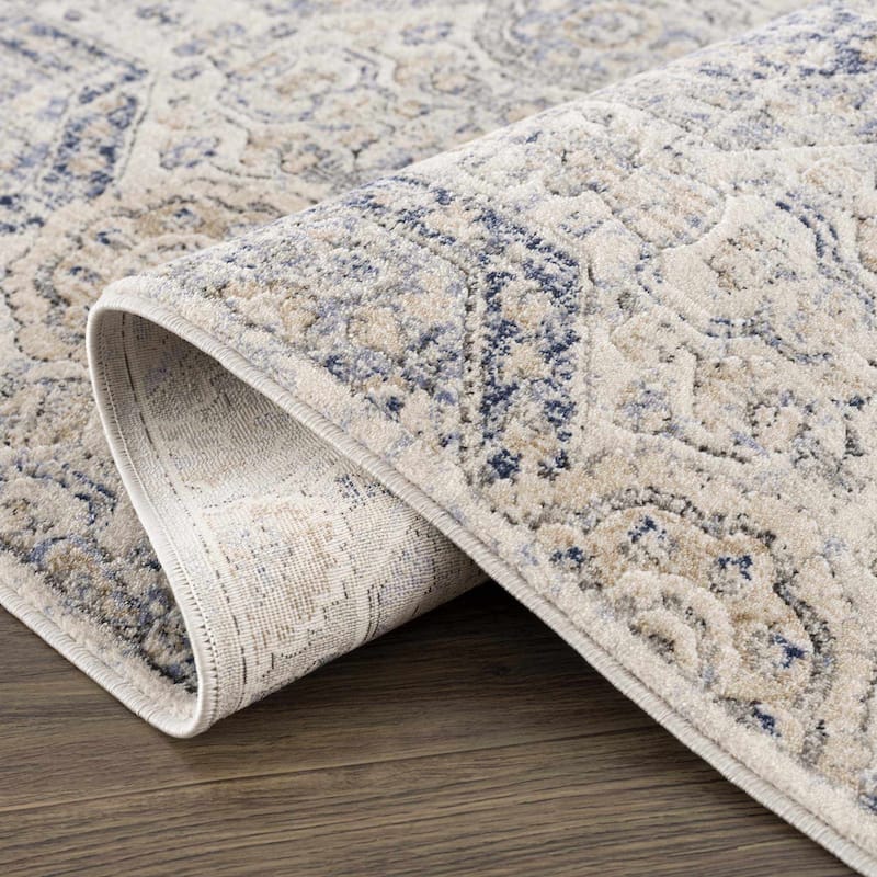 Hauteloom Bluffs Living Room, Bedroom Area Rug - Beige, Denim, Gray - 2' x 2'11"