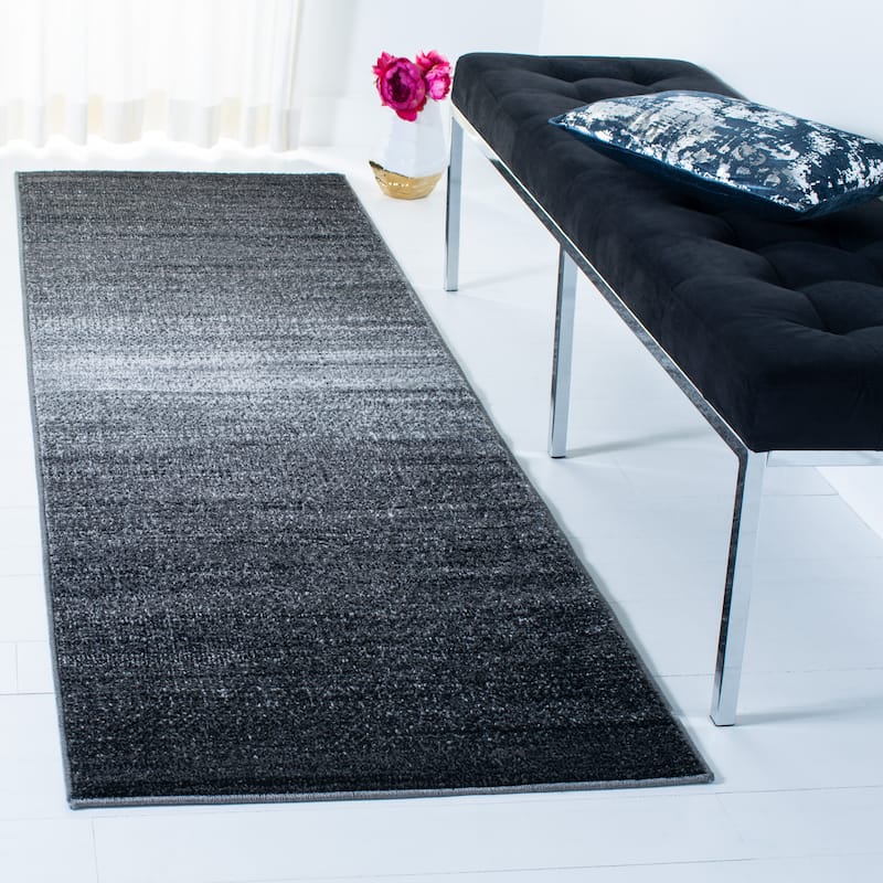 SAFAVIEH Adirondack Batul Modern Ombre Rug - 2'6" x 14' Runner - Dark Grey/Light Grey