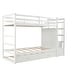 preview thumbnail 11 of 43, Wood Twin Over Twin Bunk Bed with Trundle and Staircase