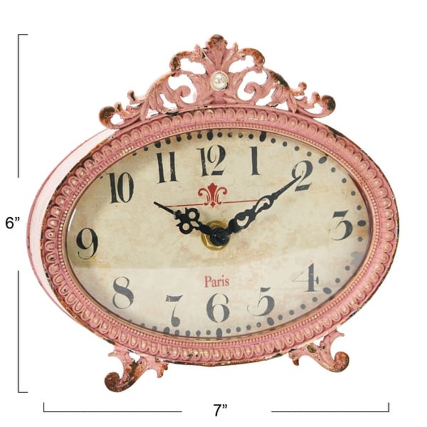 dimension image slide 0 of 4, Decorative Pewter Mantel Clock