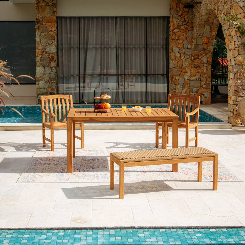 Cambridge Casual Sherwood 4-Piece Teak Wood Outdoor Patio Dining Set