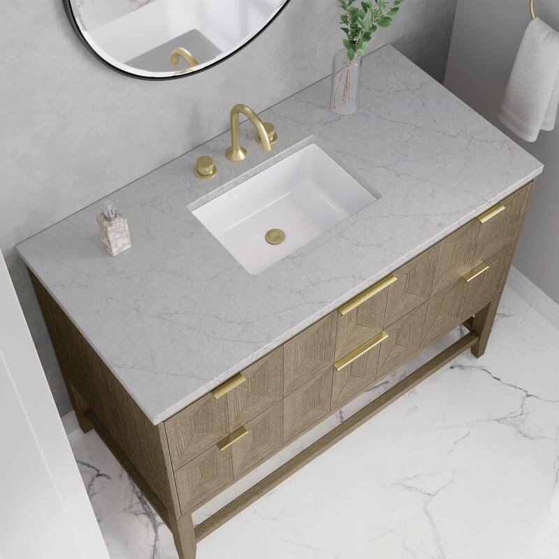 James Martin Vanities D100-V48-3EJP Emmeline 48" Single Basin Ash Wood