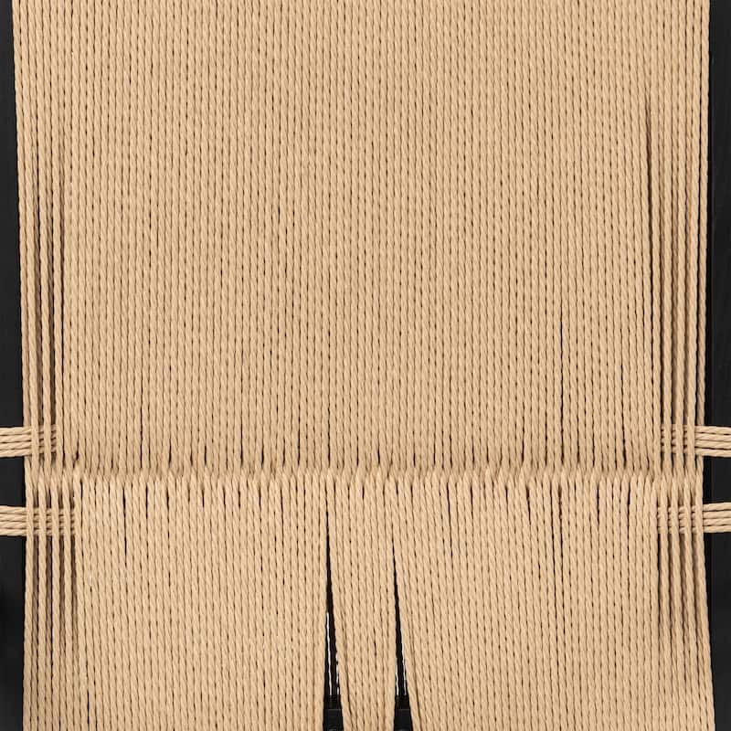 Poly & Bark Ferrara Dining Chair - Wood Frame with Handwoven Hemp Cord Seat