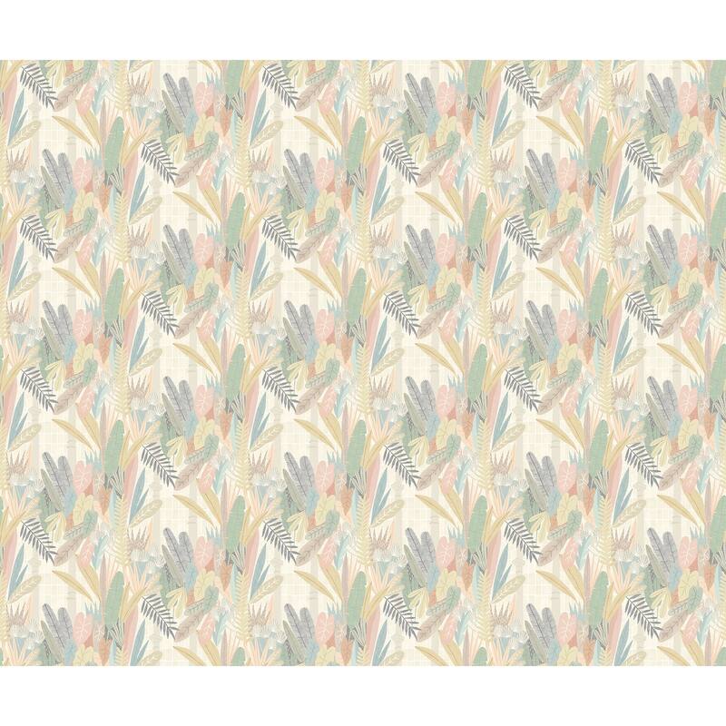 Glasshouse Pastel Tropical Damask Wallpaper