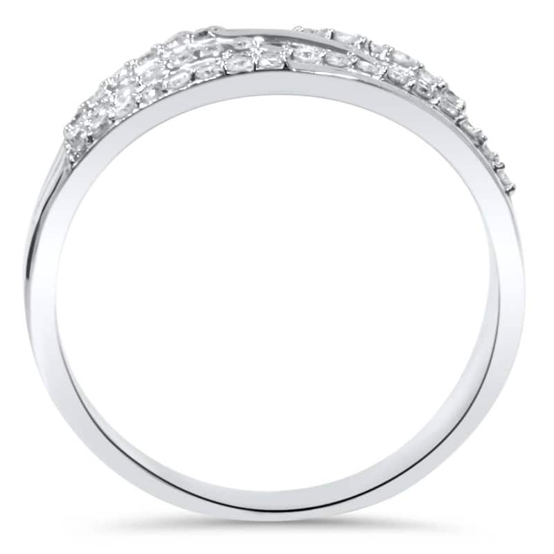1/5ct Diamond Crossover Ring White Gold