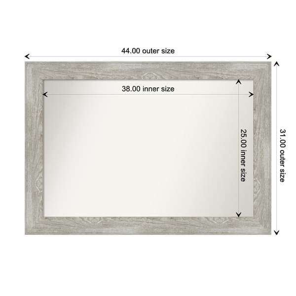 dimension image slide 67 of 113, Dove Greywash Framed Non-Beveled Custom Wall Mirror, Bathroom Vanity Mirror