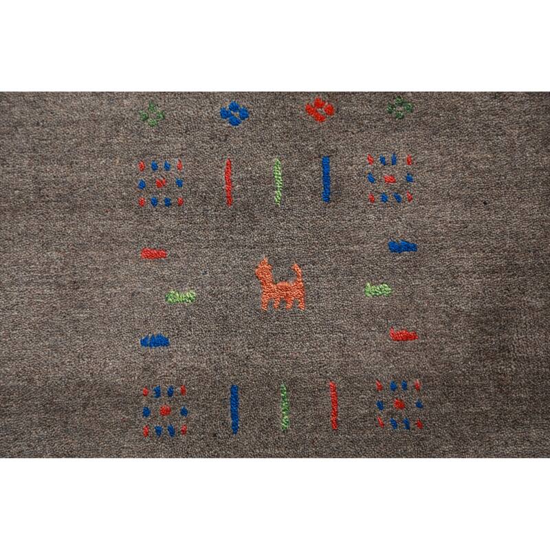 Tribal Gabbeh Indian Area Rug Handmade Living Room Wool Carpet - 9'2" x 11'11"