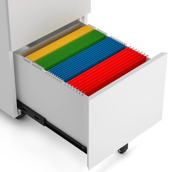 Shop 2 Drawers Metal Mobile File Cabinet With Lock And Wheels On Sale Overstock 32172993