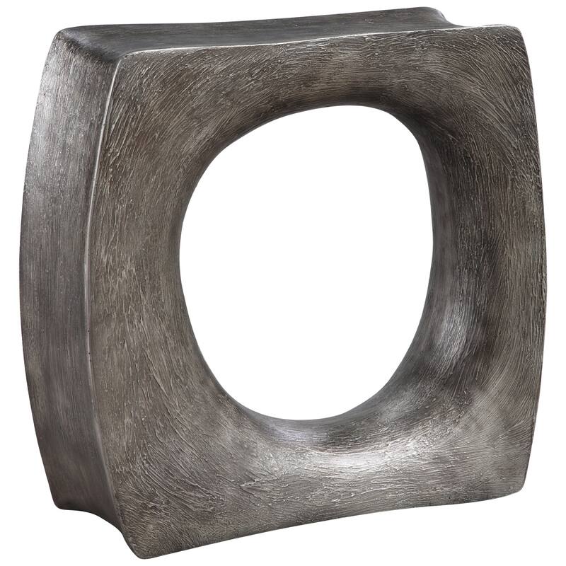 Uttermost Valira 24" Wide Resin Side Table - Antique Silver