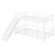 preview thumbnail 15 of 36, Unique Design Twin over Twin Size Metal Bunk Bed with Slide and Guardrails