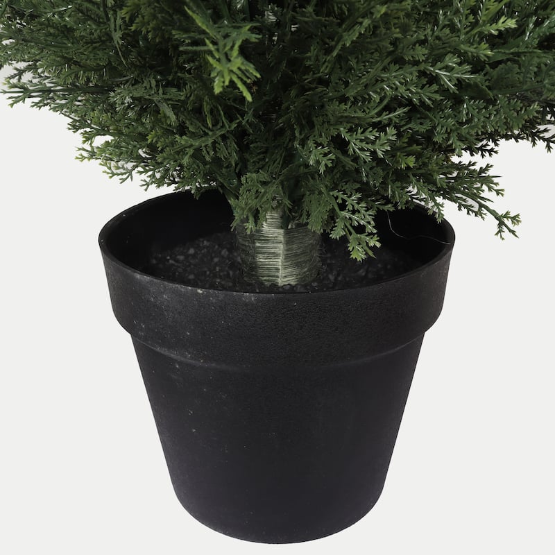 6FT Artificial Cypress Tree UV Resistant, Realistic Indoor Outdoor Fake Topiary Plant, Garden or Entryway Decoration, 1pc/set