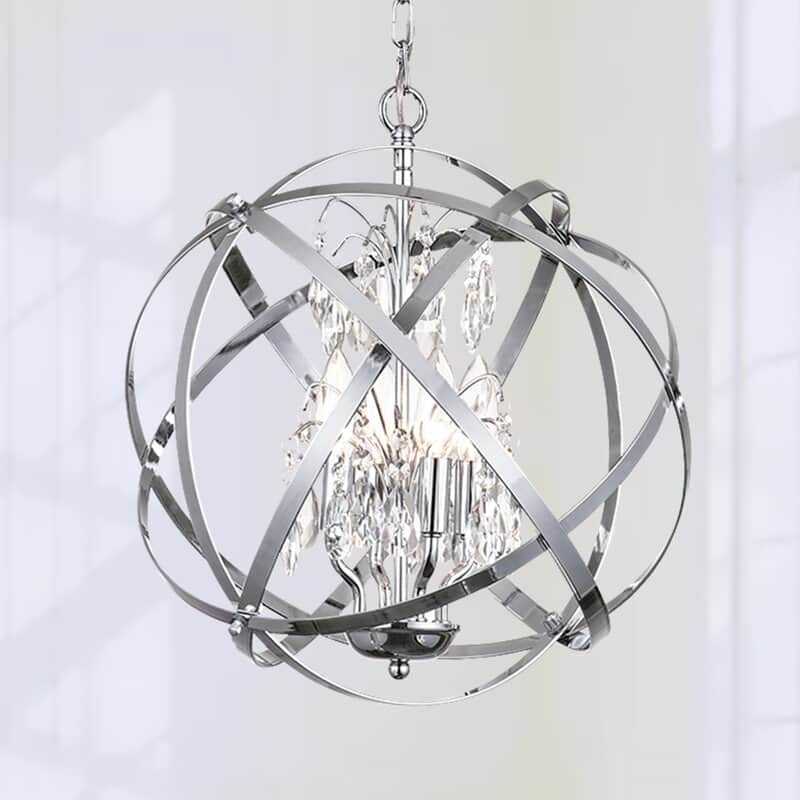 Maxax 4-Light Unique/Statement Globe Chandelier with Crystal