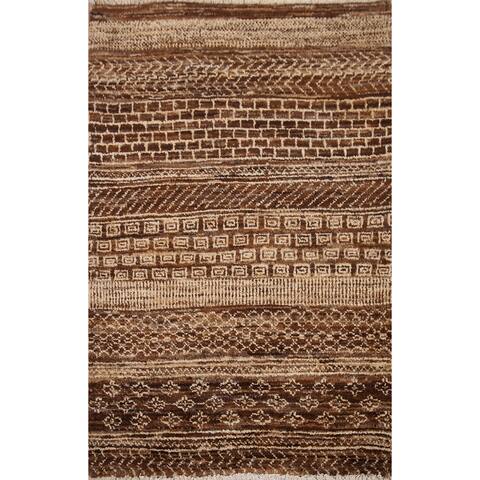 Modern Gabbeh Oriental Rug Hand-knotted Wool Foyer Carpet - 2'1" x 2'11"