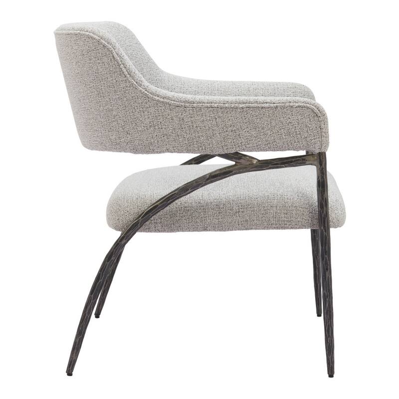 HomeRoots 28" Gray And Black Fabric Arm Chair - 27.6' X '32.7' X '28