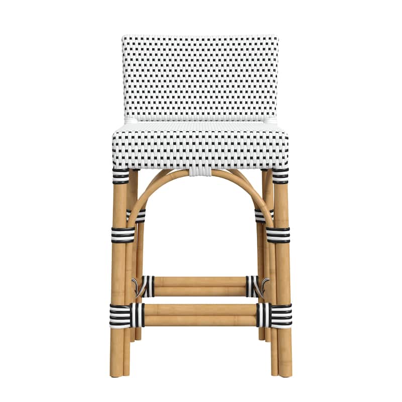 Amalfi 24.5 in. Seat Height Outdoor Counter Stool with Back