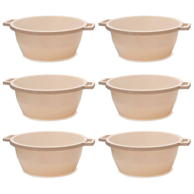 YBM Home Round Dish Wash Basin Dishpan, 1287 - Set Of 6 - Beige