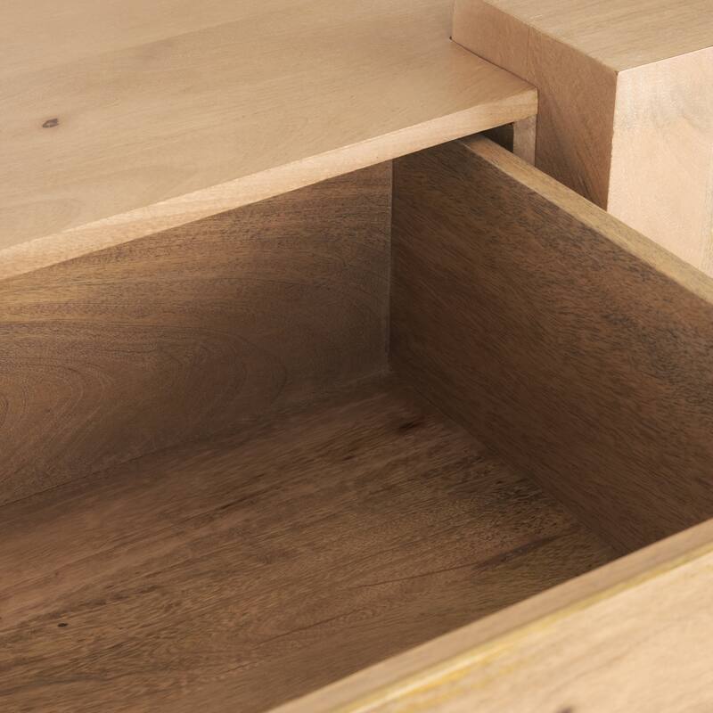 Beth Light Brown Wood Media Console - 70.0L x 20.0W x 24.0H