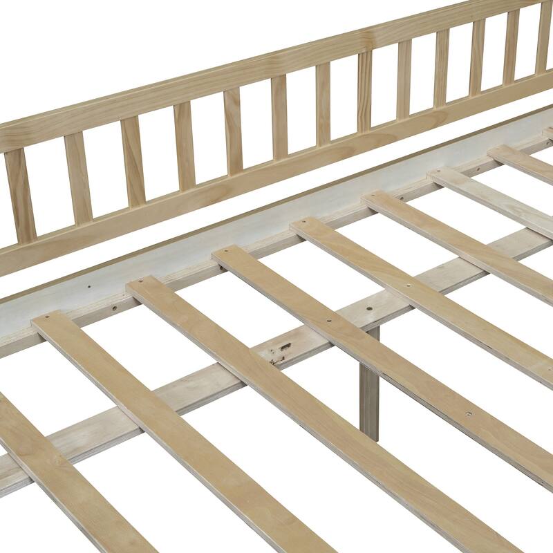 Full Size Daybed Wood Bed with Two Drawers