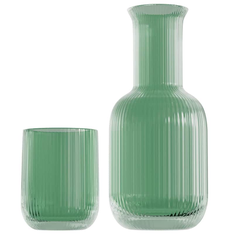 Set Of 2 Carafe And Cup Set 27.72 OZ. - Green