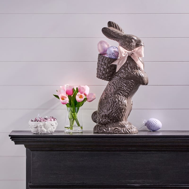 20.5" Resin Standing Chocolate Bunny - Brown