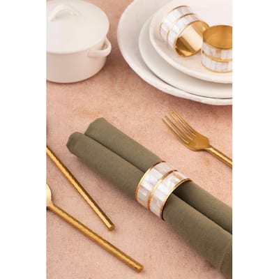 Primrose White Pearl Napkin Rings, Set of 6