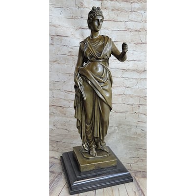 Gorgeous Roman Maiden 100 Percent Solid Bronze Sculpture Art Roman Goddess