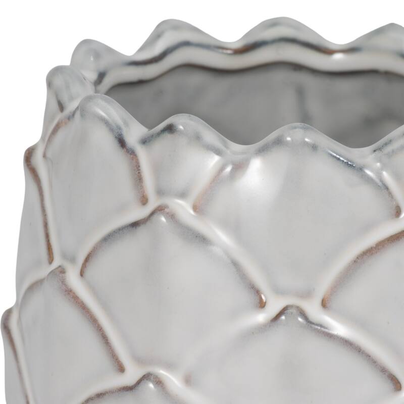 Sagebrook Home 5"H White Artichoke Planter