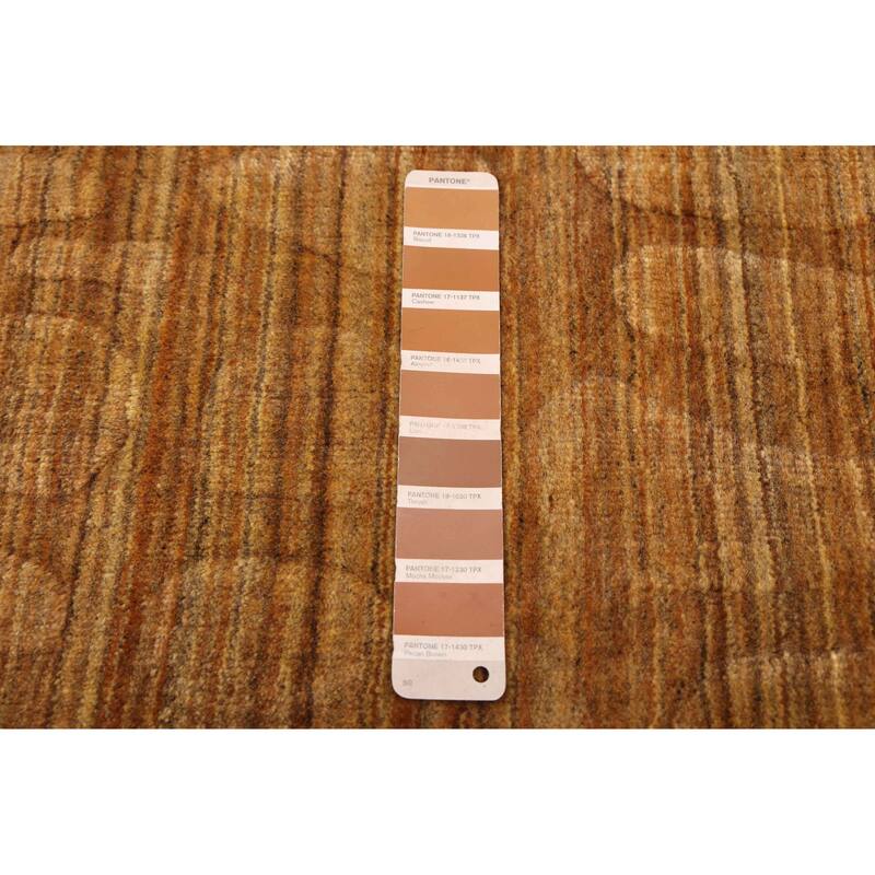 ECARPETGALLERY Hand Loomed Loreto Light Brown Wool Rug - 5'5 x 7'6