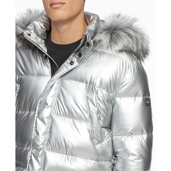 Calvin Klein Silver Puffer Jacket 