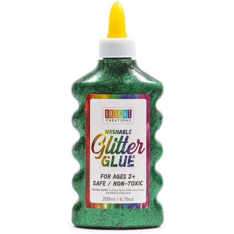 Bright Creations 8 Pack Metallic Art Glue with Glitter Paint Gel Bottles, 8 Colors, 6.76 oz
