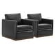 preview thumbnail 131 of 172, Shane Modern Swivel Accent Arm Chair Set of 2 - Black-Faux Leather