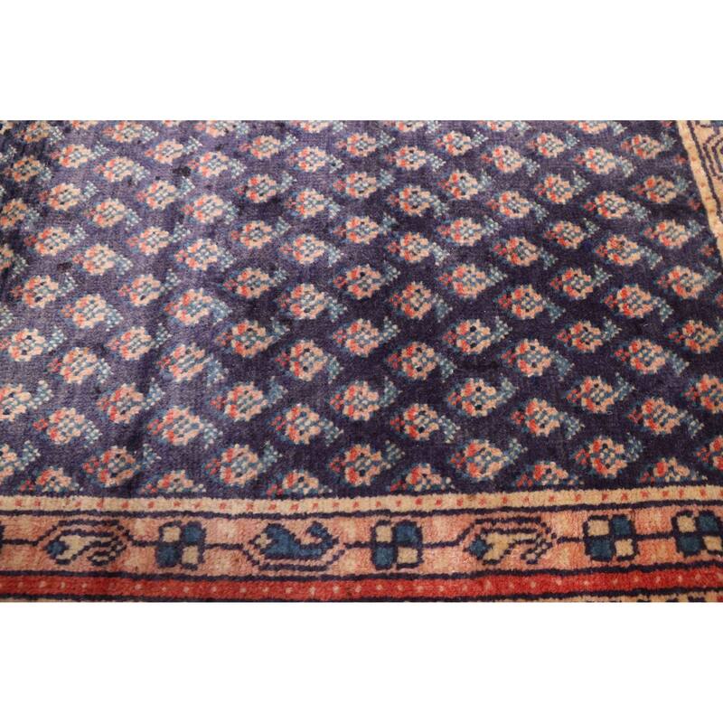 ECARPETGALLERY Hand-knotted Andelz Dark Navy Wool Rug - 3'8 x 10'8