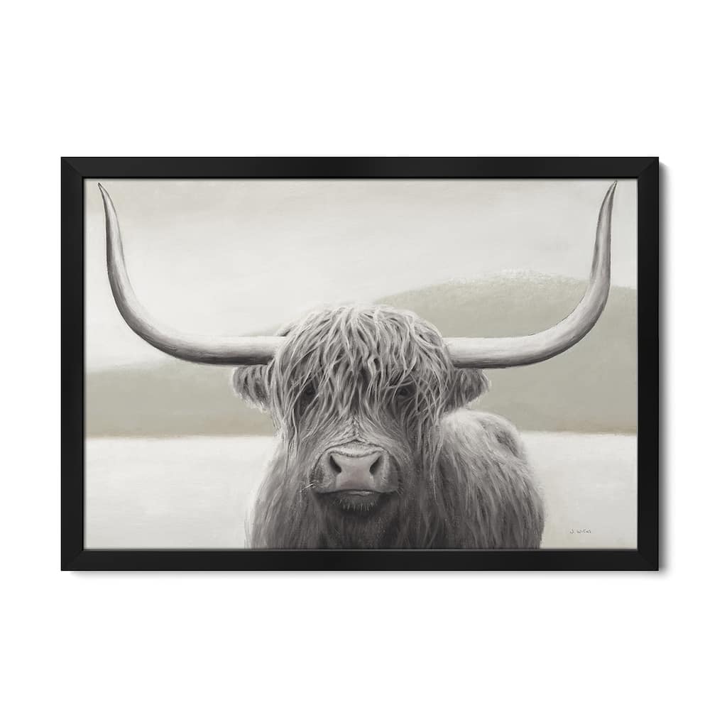 Highland Cow Neutral Premium Framed Poster by James Wiens