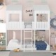 preview thumbnail 18 of 26, Full Over Full Wood Bunk Bed with Roof, Window, Guardrail & Ladder, Playhouse-Inspired, Safe & Durable Design, Antique Grey
