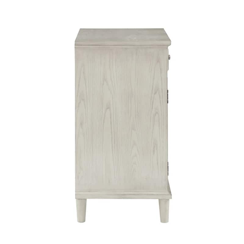 Rollins 2 Door 1 Drawer Cabinet Antique White Oval