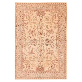 ECARPETGALLERY Hand-knotted Chobi Finest Beige Wool Rug - 5'8 x 8'10 ...